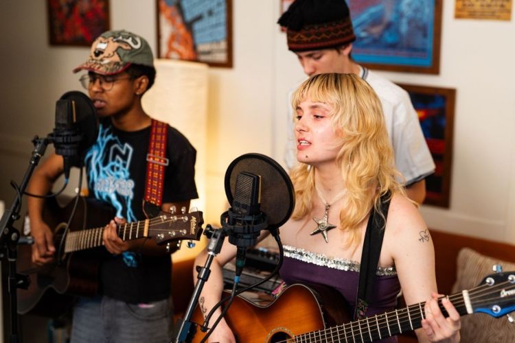 Amelia "Mia Estelle" Miller ’26, Zalika "Zee" Campbell ’26 and Zac Sturges ’27 